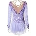 DONGPAO Lace Figure Skating Dress Professional Girl Lady Ice Skating Dresses Patchwork Figure Ice Skating Performance Skirt,C,7_10Years