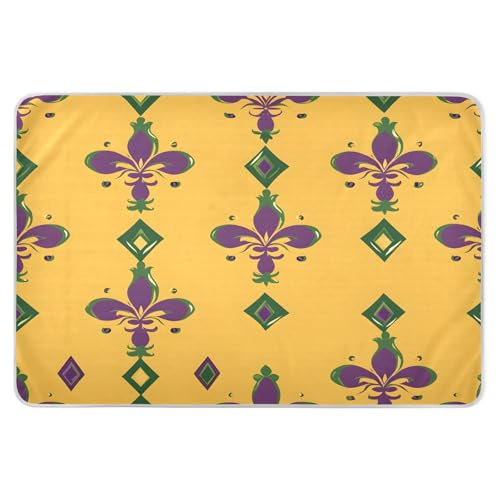 BOESI Graffiti Mardi Gras Logo Pattern Waterproof Pads for Bedwetting and Incontinence, Reusable Pads, Reusable Diaper Pads for Bed, Sofa, Travel