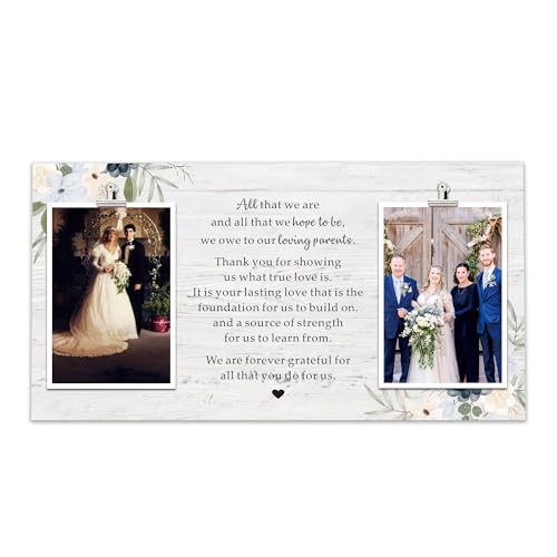 Parents Wedding Picture Frame with Two Photos