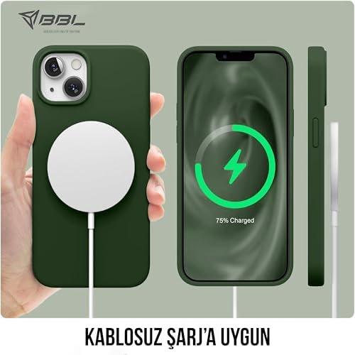 Babilden iPhone Kılıf İnce Sıvı Silikon 3 Katmanlı Tam Kaplamalı Yumuşak Jel Kauçuk Kılıf Kapak, Asker Yeşili (iPhone 15 45) - Görsel 7