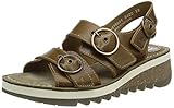 Tipo de tacón: Cuña FLY London Tear 2, Sandalias de Punta Descubierta Mujer, Marrón (Camel 001), 35 EU