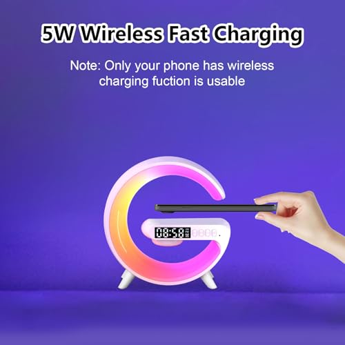 Les-Theresa G Light Wireless Charger Bluetooth Speaker Bedside Lamp Wireless Charger Light - Image 4