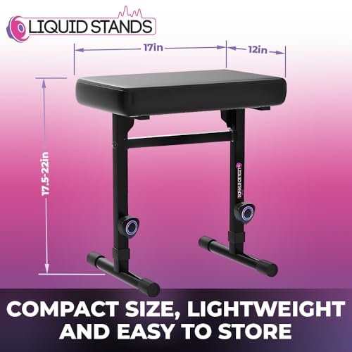 image for Liquid Stands Piano Bench Adjustable Stool – Music Keyboard Bench Se