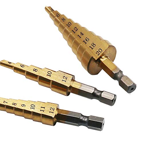 Hss Steel Step Drill Bits 3-12mm 4-12mm 4-20mm Step Cone Cutting Tools Steel Wood Metal Drilling Power Set 1Pcs