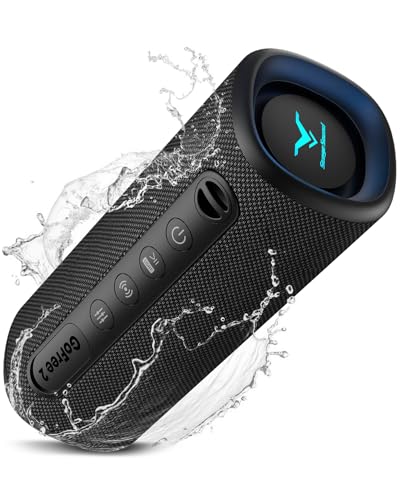 Caixa de Som Bluetooth Portátil GoFree2, Caixinha de Som Potente de 40W Máx com Graves Profundos, IP67 à Prova D'Água, 12H Bateria, Conexão USB e Bluetooth 6.0, Luzes LED para Praia, Piscina e Outdoor