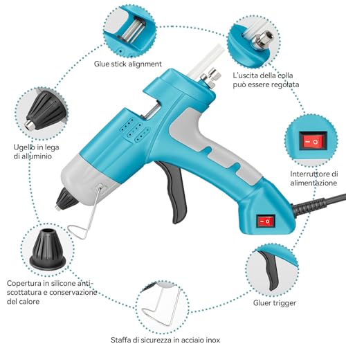 HHYSSG 20W Klebepistole mit 30 Klebesticks Heißklebepistole Ideal für Kleine Heimwerkerprojekte und Schnelle Reparaturen zu Hause und im Büro