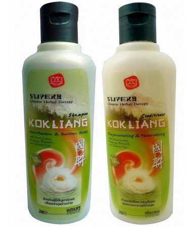 Kok Liang Herbal Shampoo & Conditioner for Hair Loss Dandruff with Sculp Care 200ml.