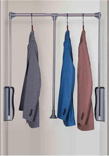 Tringle de penderie rabattable télescopique tube acier armoire 52-67cm