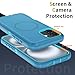 Olinoo for iPhone 16 Plus Case [Compatible with MagSafe], Heavy Duty Shockproof 3-Layer Full-Body Protection Rugged Cover, Drop-Resistant and Wireless Charging Friendly (Aqua, iPhone 16 Plus)