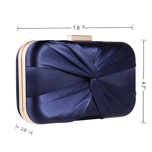 Image of Pleated Satin Clutch Purse For Women Wedding Bridal Clutch Bag Prom Party Clutch