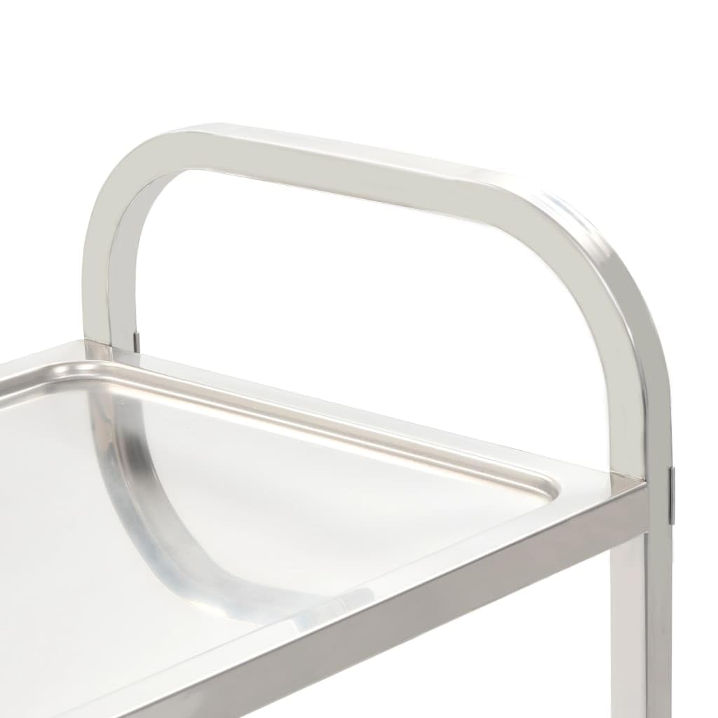 vidaXL Carrito de Cocina de 2 Alturas 95x45x83,5cm Acero Inoxidable Catering Mobiliario Hogar Hostelería Práctico Ruedas Giratorias Robusto Estable