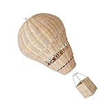 VOSAREA Rattan Hot Air Balloon Kids Room Decor Beige Home Decor House Decorations for Home Rattan Woven Pendant Inflatable Planets Nursery Hanging Decorations Decorative Hot Air Balloon