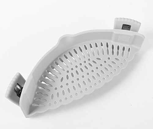 Daleweo Schnappsieb aus Silikon, Universelles Nudelsieb Aufsatz für Topf, Pfanne und Schüssel, Abtropfsieb für Nudeln, Gemüse und Obst, 22 x 9 x 6 cm
