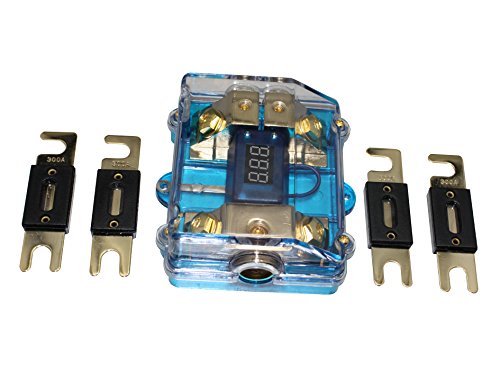 250A ANL Dual Digital Gold Plated ANL Distribution Block 0-4 Ga Fuse Holder 12-24V Input Voltage Display