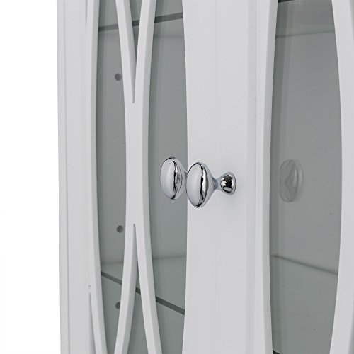 Elegant Home Fashions Florence 2 Door Removable Wooden Wall Cabinet With Adjustable Shelves, White #TOP4