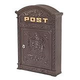 Antikas - Briefkasten London braun aus Alu wie historisch englischer Wandbriefkasten