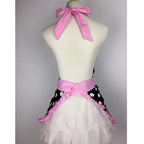 Delantal estilo maid rosa con tirantes ajustables para repostería 5
