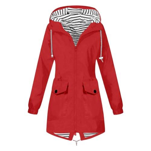 Manteau à capuche long avec ceinture amovible pour femme et loisirs