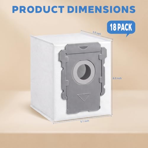 Image of 18 Pack Vacuum Bags for iRobot Roomba I /J /S Series &100-700 Combo Robot Vac