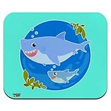 NA Mausmatte, Momma Shark und Baby Schwimmen im Ozean Low Profile Dünnes Mauspad Mousepad, Gaming Mouse Pad