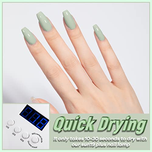 Yadada Gel Nail Polish,Light Grey Bean Green Gel Polish,Neutral Gel Nail Polish,Gel Polish Fall Colors, 0.42 Fl Oz 12Ml(Esmaltes Semipermanentes Para Uñas) #TOP2