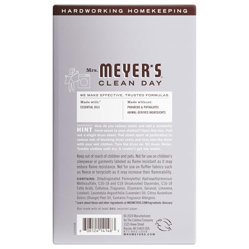 MRS. MEYER\'S CLEAN DAY Dryer Sheets, Lavender, 80 ct - Thumbnail 2