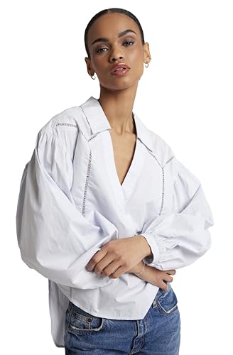 Image of Joie Women's Toga Long Sleeve Blouse - Collared Puffed Sleeve Shirt Blouse for Women