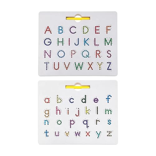 Pizarra magnética del – 12.2 pulgadas 2 en 1 Pizarra magnética de de doble cara | Ejercicio para trazar letras con cuentas de acero magnéticas | Mayúsculas y minúsculas
