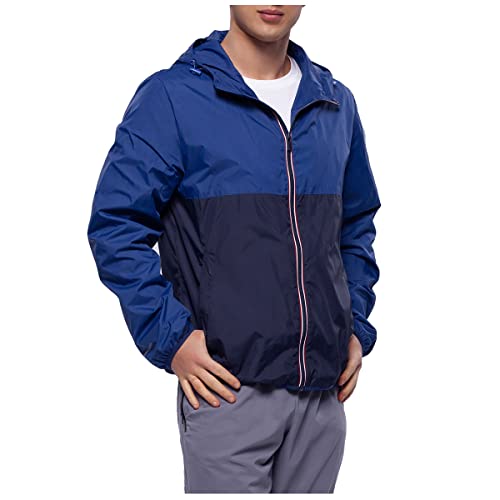 Rokka&Rolla Men's Lightweight Packable Windbreaker Water-Resistant Weatherproof Jacket