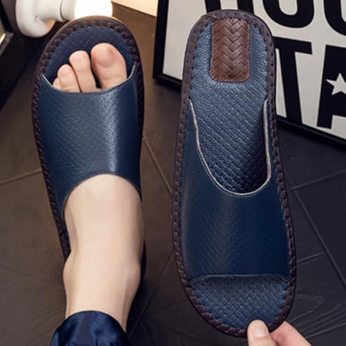 Men's Leather Open-Toe Sandals - Non-Slip Indoor/Outdoor Comfort Slippers3