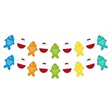 Little Fisherman Fish Bobber Garland Banner for Gone Fishing Party Supplies School Home Decorations