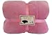 FASCIINO Super Soft Plush Velour Mink Borrego Blanket Throw Queen or Full Size Bed (Charming Pink)