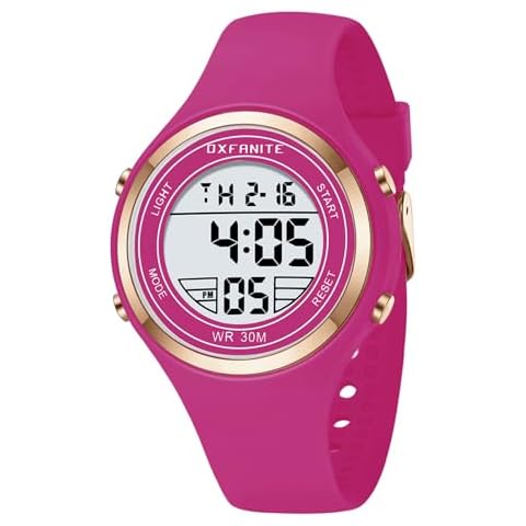 Digital Womens Watch Fashion Outdoor Sport Waterproof Watches with Silicone Band Stopwatch Alarm Clock Calendar Ladies Wristwatch Purple Cover