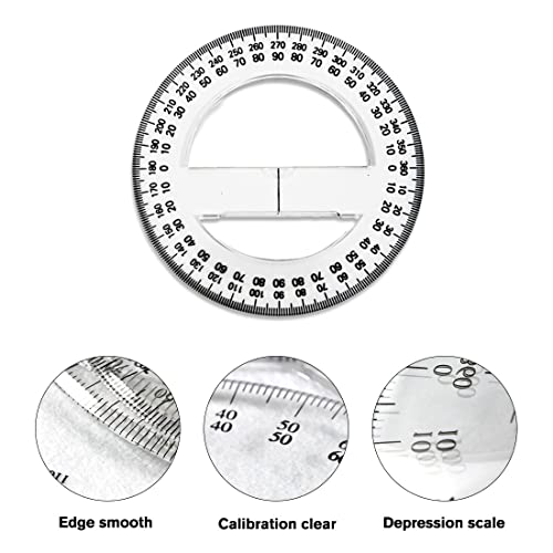 10 cm Goniometro rotondo completo 360 gradi di plastica strumenti di misura matematica semicerchio organico cerchio goniometro disegno modello strumento di progettazione righello