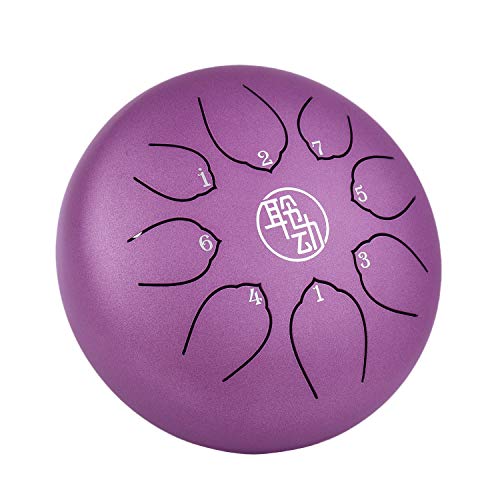 Eastdall Percussão,Tambor de Língua de Aço de 6 Polegadas Tambor de Mão com 8 Notas C-Key Instrument