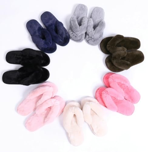 Fashion Soft Faux Fur Fuzzy Flip Flops Casual Flat Indoor Outdoor Slippers Solid Light Warm Slippers for Women 20252
