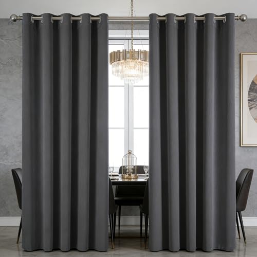 Rideau thermique isolant gris 90x160 cm à oeillets pour dressing et salon