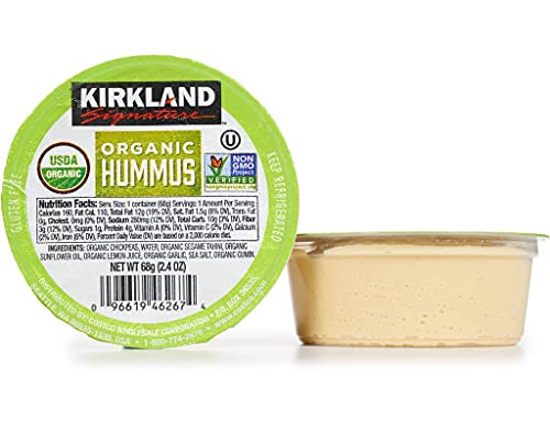 Gourmet Kitchn Hummus Fresh Kirkland Signature Organic Healthy Snack - Non-Gmo - Keep Refrigerated (Pack Of 3)- 20 Single Serve Cups Per Box - 60 Total Cups #TOP3