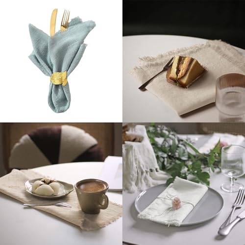 Servilletas de tela con flecos lavables, dile adiós al papel con este pack de 6 5