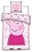 Świnka Peppa Pig pościel dla małych dzieci w kształcie serca 100 x 135 + 40 x 60 cm 100% bawełna w jakości Renforcé-Linon George Grampy Mama Papa Emergency Oma dwustronna pościel niemiecka rozmiar