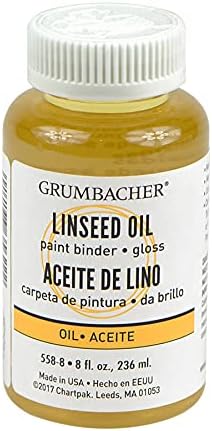 Grumbacher Linseed Medium for Oil Paintings, 8 Ounce Bottle, 8 Fl Oz (Pack of 1), Yellow