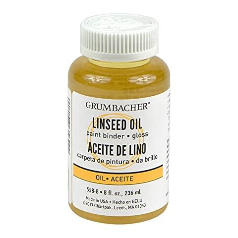 Grumbacher Linseed Medium for Oil Paintings, 8 Ounce Bottle, 8 Fl Oz (Pack of 1), Yellow Cover