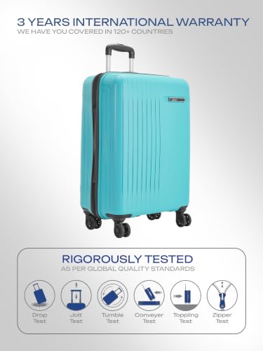 Image of Safari Xylo 8 Wheels Large 81cm Trolley Bag Hard Case Polypropylene 360 Degree Wheeling System Luggage,Recessed Lock, Trolley Bags for Travel, Suitcase for Travel, Cyan