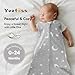 Yoofoss Baby Sleep Sack 0-6 Months 0.5 Tog Wearable Blanket for Baby, 3 Pack 100% Organic Cotton Infant Toddler Sleeping Sack 2-Way Zipper Lightweight Sleep Sack