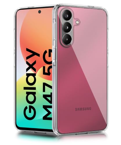 Image of WOW IMAGINE Transparent Back Cover for Samsung Galaxy M47 5G | Raised Bumps for Full Device & Camera Protection TPU Silicone Back Case Mobile Cover - Transparent