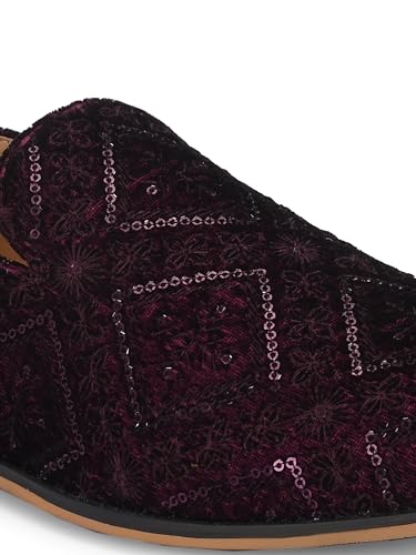 Image of San Frissco Men's Loafers Ethnic Mojaris Casual Slip On Shoes /Soft Cushioned Footbed Insole with TPR Sole /Stylish Lightweight Mojaris Perfect for Party Weddings Festive Season