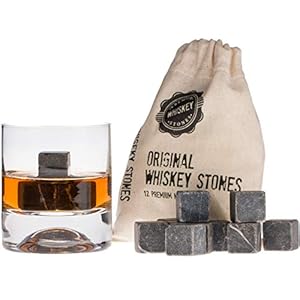 Premium Whisky Stones Gift Set met 12 stuks stenen en tas. Whisky, Bourbon, Cognac, Scotch, Gin, wijndrank. marmer…