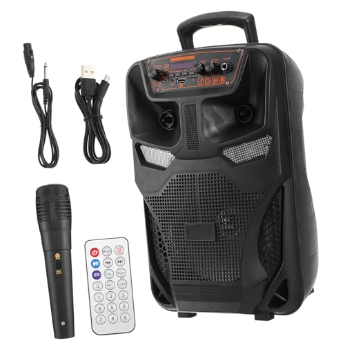 Enceinte sans fil portable 8 pouces Operitacx avec haut-parleur PA noir pour fête en extérieur