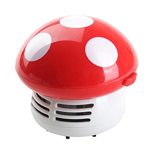 Vacuum Cleaner Mini Desk Dust Form of Mushrooms Corner Clean Sweeper Linda red