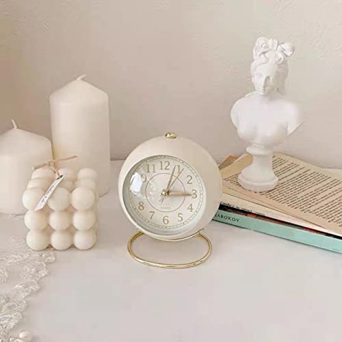 Despertador para Quarto - Relógio Despertador Analógico Retro Bonito Mesa Pequeno com Luz Noturna |